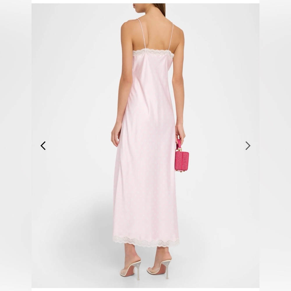 NWT LoveShackFancy Manuela Satin Polka Dot Maxi Slip Dress medium - Picture 3 of 9